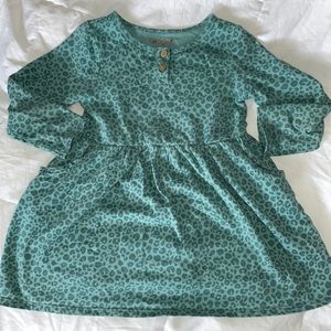 3T Teal Leopard Cotton Dress